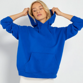 Pull Sweat à Capuche Unisexe en coton bleu, poche kangourou, capuche réglable manches longue - Confort et Style Réunis