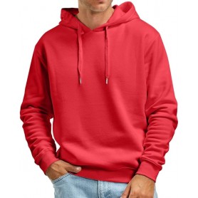 Sweat à Capuche Unisexe en coton Rouge, poche kangourou, capuche réglable manches longue - Confort et Style Réunis