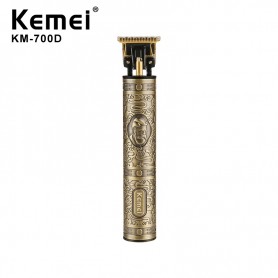 Tondeuse Kemei KM-700D Dorée, à Batterie Lithium-Ion, Lame en T en Acier au Carbone