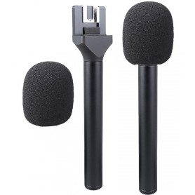 Support Microphone lavalier Sans Fil avec Poignée de Transmission Main, Griffe et Pare-Brise