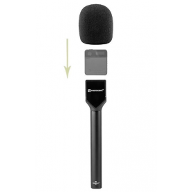 Support Microphone lavalier Sans Fil avec Poignée de Transmission Main, Griffe et Pare-Brise