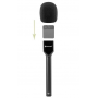 Support Microphone lavalier Sans Fil avec Poignée de Transmission Main, Griffe et Pare-Brise