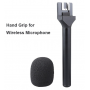 Support Microphone lavalier Sans Fil avec Poignée de Transmission Main, Griffe et Pare-Brise