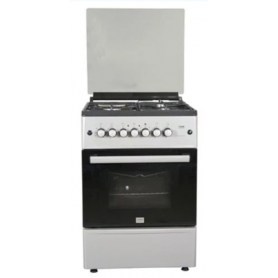 Cuisinière combinée Maxi 60x60cm, 2 feux à gaz, 2 plaques électrique, four à Gaz debout