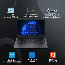 Lenovo ThinkPad E14, Intel Core i3, 10e generation, 246 Go SSD, 8Go DDR4, Windows 11 Home