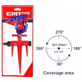 Arroseur Automatique avec Piquet EMTOP ESNE13602, Connexion 3/4", Rotation: 360° en Plastique durable