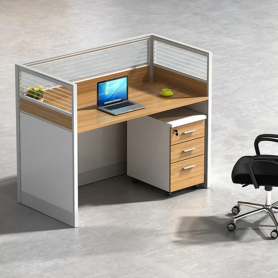 Station de Travail de Bureau en Bois MDF- HX-8NR0075, 1 Sièges avec Partition