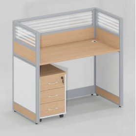 Station de Travail de Bureau en Bois MDF- HX-8NR0075, 1 Sièges avec Partition