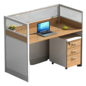 Station de Travail de Bureau en Bois MDF- HX-8NR0075, 1 Sièges avec Partition