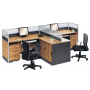 Bureau Station de Travail pour bureau Moderne en Bois NS-WR005 pour bureau avec Cloison en Verre