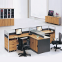 Bureau Station de Travail pour bureau Moderne en Bois NS-WR005 pour bureau avec Cloison en Verre