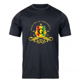 T-Shirts Noir "Guinée 66", 100% coton de haute qualité, Col rond classique, unisexe, adaptée à tous