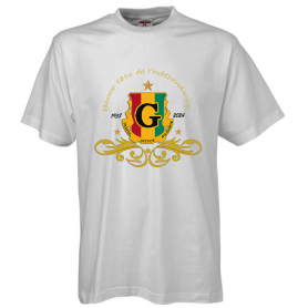 T-Shirts Noir "Guinée 66", 100% coton de haute qualité, Col rond classique, unisexe, adaptée à tous