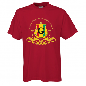 T-Shirts Noir "Guinée 66", 100% coton de haute qualité, Col rond classique, unisexe, adaptée à tous