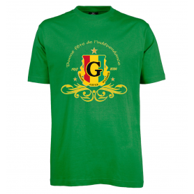 T-Shirts Vert "Guinée 66", 100% coton de haute qualité, Col rond classique, unisexe, adaptée à tous