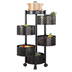 Etagère de Cuisine en Métal pour légumes et fruits, 5 couches, Rotatif, Résistant aux rayures