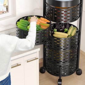 Etagère de Cuisine en Métal pour légumes et fruits, 5 couches, Rotatif, Résistant aux rayures