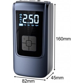 Pompe Compresseur à Air Compacte Ronyme Air Tire Inflator, Rechargeable avec Manomètre Électronique