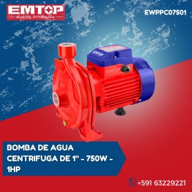 Pompe à eau Périphérique EMTOP EWPPC07501, 110 L/min, 750 W (1,0 HP), Turbine en Acier inoxydable