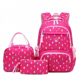 Sacs à Dos scolaire pour Filles Mochila SA007 avec Boîte à Déjeuner et Cartable, en Nylon hydrofuge, doublure en polyester