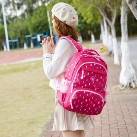 Sacs à Dos scolaire pour Filles Mochila SA007 avec Boîte à Déjeuner et Cartable, en Nylon hydrofuge, doublure en polyester