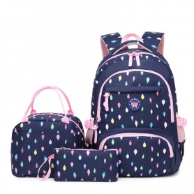 Sacs à Dos scolaire pour Filles Mochila SA007 avec Boîte à Déjeuner et Cartable, en Nylon hydrofuge, doublure en polyester