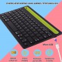 Clavier Bluetooth sans fil rechargeable avec support robuste pour tablette et smartphone