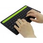 Clavier Bluetooth sans fil rechargeable avec support robuste pour tablette et smartphone