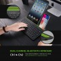 Clavier Bluetooth sans fil rechargeable avec support robuste pour tablette et smartphone
