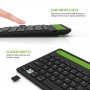 Clavier Bluetooth sans fil rechargeable avec support robuste pour tablette et smartphone