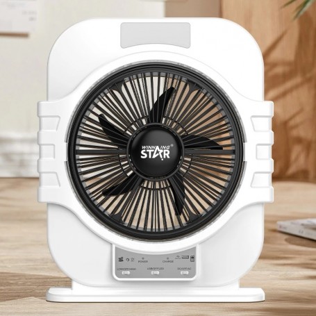 Ventilateur de Table WINNING STAR ST-4057, Rechargeable 12" 34W avec Lumière LED