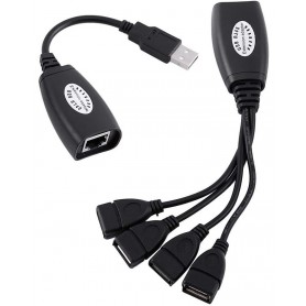 Adaptateurs d’Extension USB 2.0 vers RJ45 Mâle, Adaptateur 4 Ports UBB Femelles