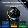 Transmetteur FM pour voiture 3 en 1, Bluetooth, Chargeur USB avec Câble avec Affichage LED Intégré