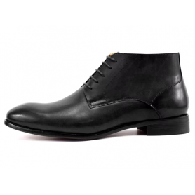 Bottines hommes en cuir veritable (SO8-002), entièrement doublé, noir