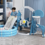 Terrain de Jeu Château 5 en 1 pour Enfants de 6 mois à 6 ans, Sécurisée et Stable