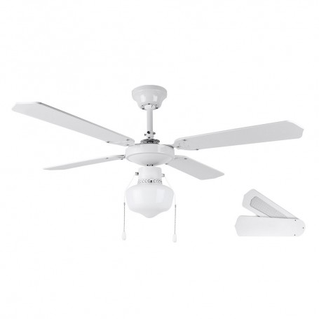 Ventilateur de plafond, 3 vitesses, 4 lames, 105 cm, blanc - CL 04105 B