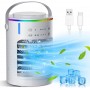 Mini humidificateur Portable 4 en 1 avec Lumière LED 7 Couleurs, 600 ml, Minuterie réglable