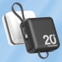 Mini Powerbank Portable 10000mAh avec Câbles Intégrés, 20W, Type-C et Lightning, Micro USB