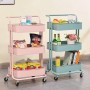 Chariot Multifonction à 3 Niveaux avec Roulettes, Idéal pour Cuisine, Salle de Bain , Maison t bureau