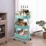 Chariot Multifonction à 3 Niveaux avec Roulettes, Idéal pour Cuisine, Salle de Bain , Maison t bureau