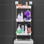 Etagère de Rangement Mural Multifonction à 3 Niveaux pour Salle de Bain