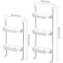 Etagère de Rangement Mural Multifonction à 3 Niveaux pour Salle de Bain