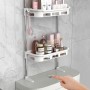 Etagère de Rangement Mural Multifonction à 3 Niveaux pour Salle de Bain