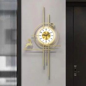 Horloge décorative Murale Moderne et Créative, en Métal et MDF, Mouvement silencieux