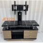 Meuble TV avec Support, Plateau en verre trempé noir, Structure robuste et stable