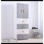 Armoire en Plastique 165 cm, Double Porte avec Tiroirs et Étagères, pour les vêtements, accessoires, jouets et autres