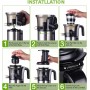 Extracteur de Jus Lent Sanford SF6822JC, 200 W, 45-65 tours/min acier inoxydable