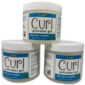 Lot de 3 boites de Gel Lusti Curl Aloe Vera Activator pour cheveux - 16 oz