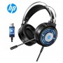 Casque Gaming HP, RGB avec Contrôle Filiaire , USB Compatible avec PC et PS4
