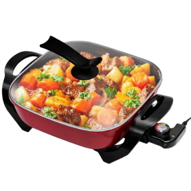 Poêle Électrique UNOVO, 1500W, 120 Volts, Revêtement antiadhérent, contrôle de température Polyvalence en Cuisine